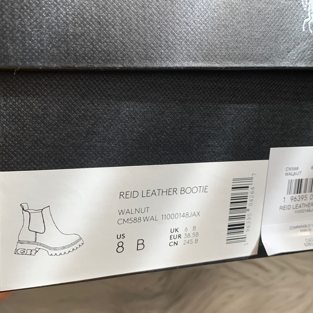 Coach Reid Leather Bootie Walnut Chelsea Boots - Picture 12 of 13